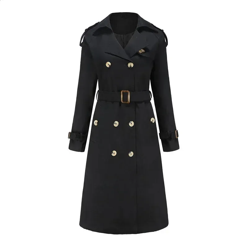 ジャケット・アウター YOKE Double Open Collor Trench Coat QNQO Womens Hooded Lace-up Trench Coat: Vintage Style, Turn
