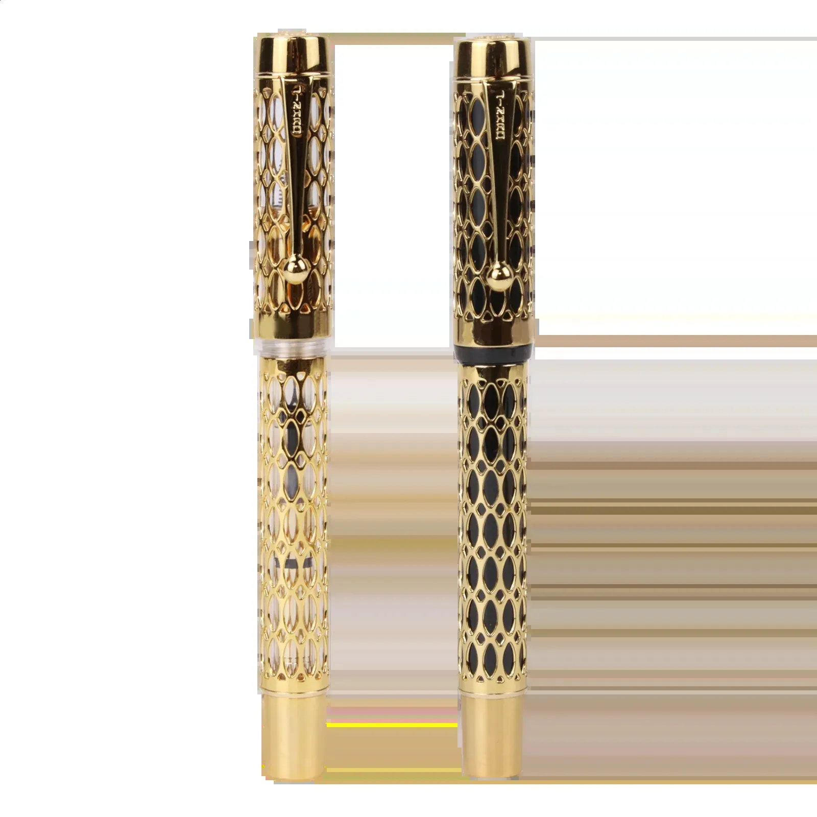 JINHAO Century Tofu 100 Füllfederhalter – 18K Vergoldet, Mittlere Feder, Gelb/Stein-Design