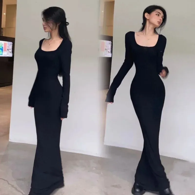 slim fit dress slacks Tight Long Prom Dress with Lace-Up Back main image 0