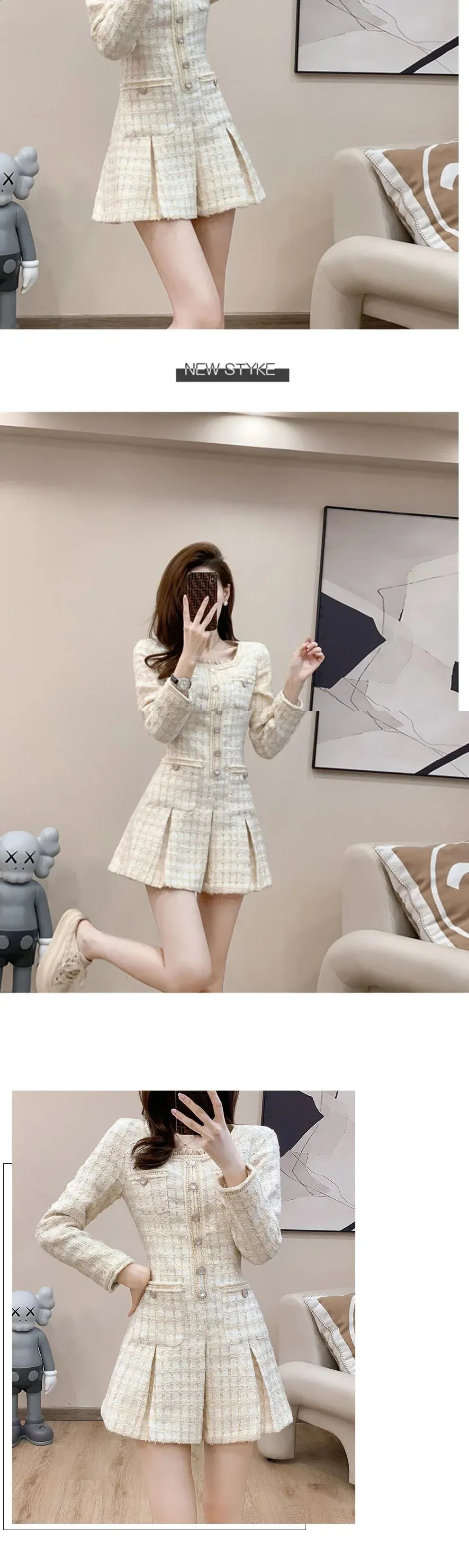 Korean Casual Floor-Length Slim Fit Polyester Dress for Juniors Autumn  Winter from Dhgate Basic & Casual Dresses - price 105.53