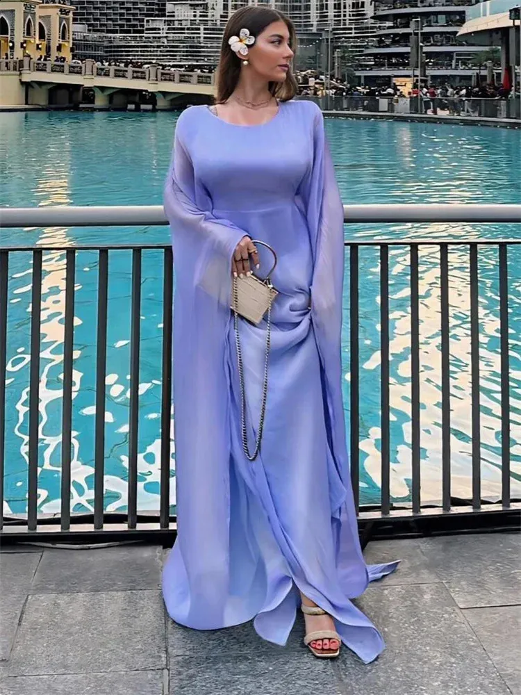 chinese dress ladies Maxi Dress V-Neck Batwing Sleeve Loose – Mineli's Closet main image 1