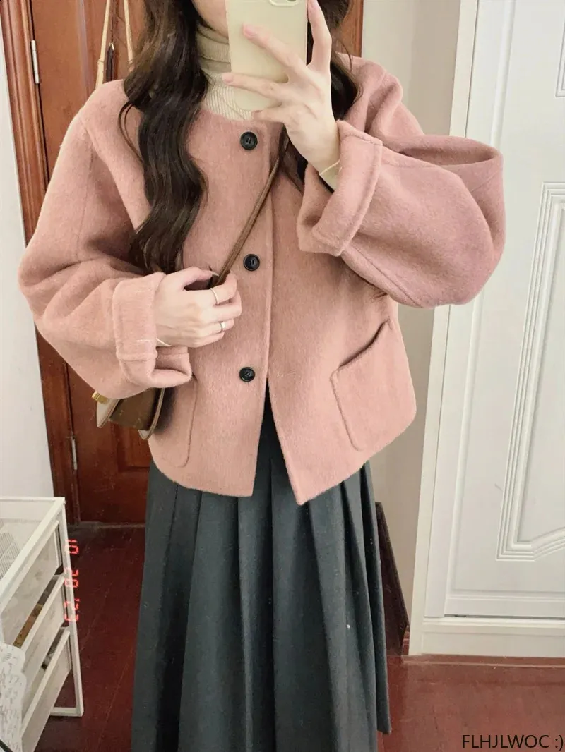 ジャケット・アウター Lausanne Wool Short Coatpink petale M 13973bf9-b1cd-4c1c-b927-