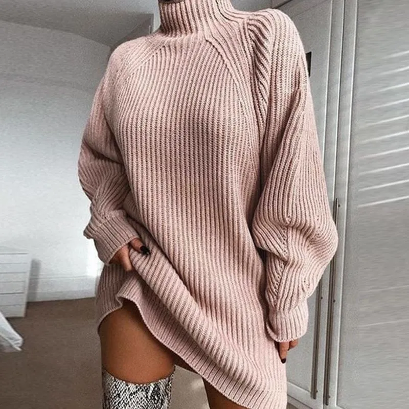 Womens Medium-Length Acrylic and Cotton Blend Sweater Dress with Batwing  Sleeves and Turtleneck Collar from Dhgate Womens Sweaters - price 33.71