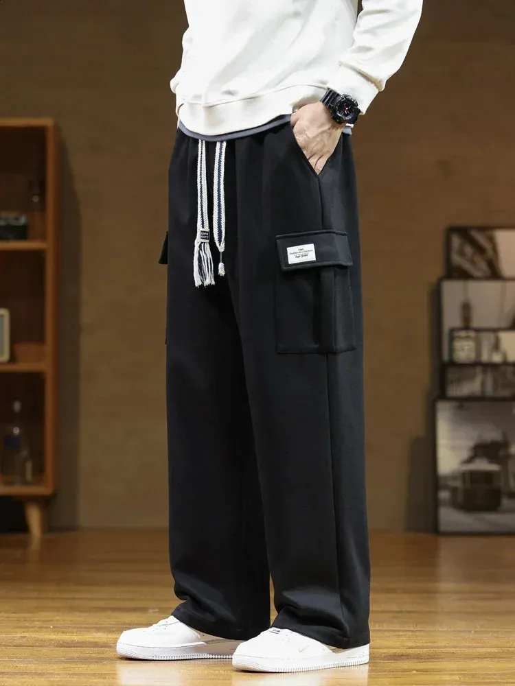 Men's Multi-Pockets Drawstring Cotton baggy sweatpants
