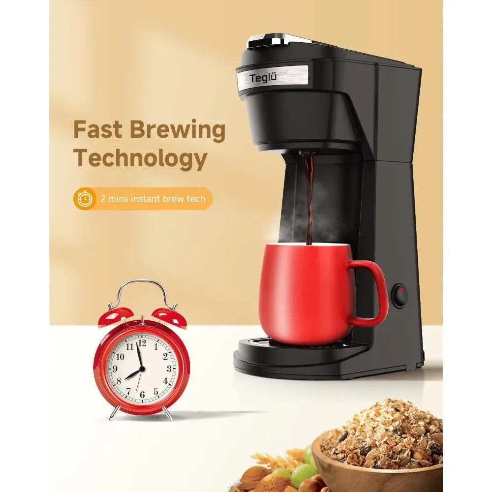 Teglu Single Serve Coffee Maker 2 in 1 K Cup Pod Ground Coffee Machine 14  Oz Brew Size Rose Gold 220-230V from Dhgate Other Appliances - price 47.93