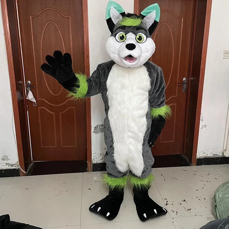 2025 Simulation Gray Husky Dog Mascot Costume Unisex Outfit for ...