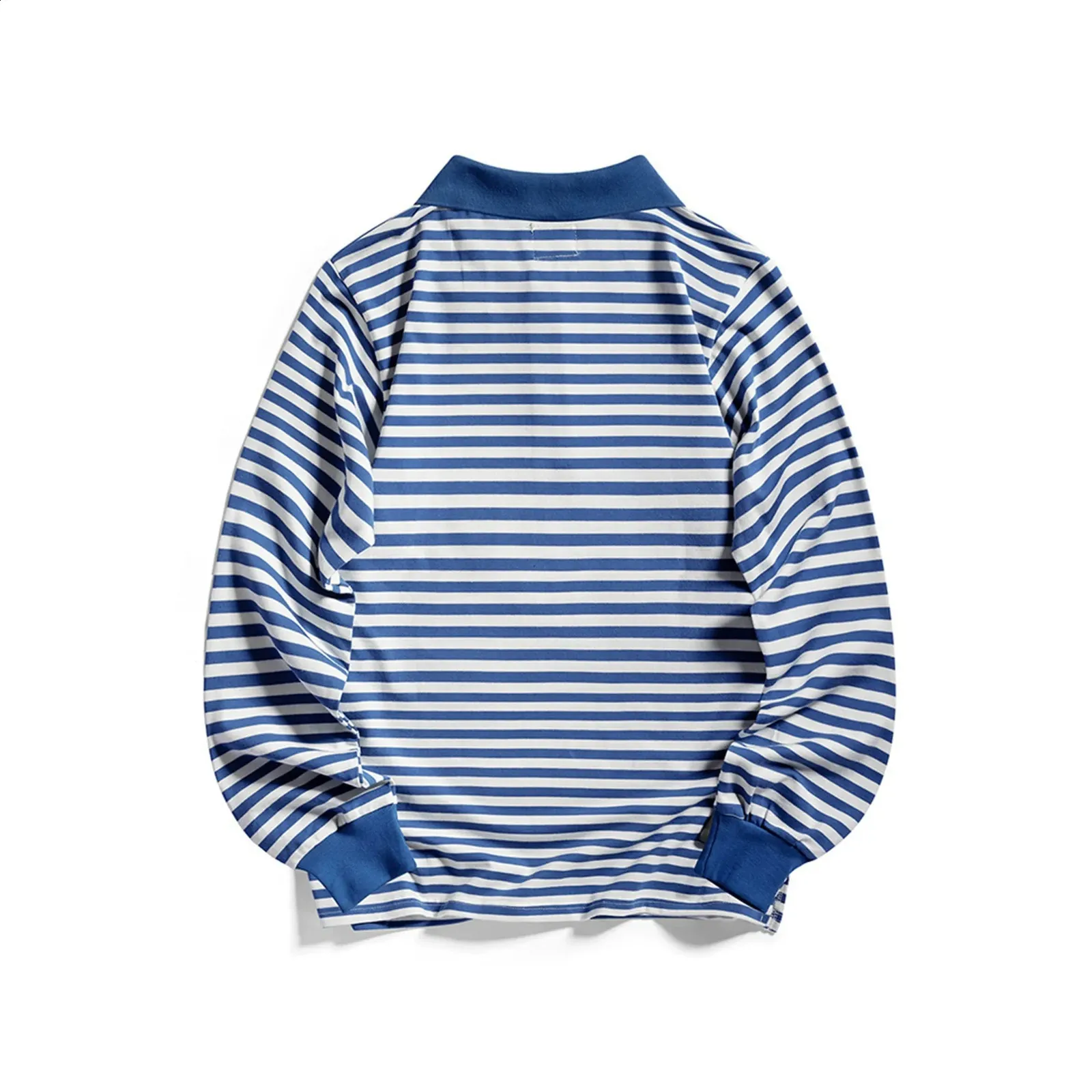 【日本入手困難】Striped cotton polo shirt Retro Blue Striped polo polo shirts for Men - Japanese
