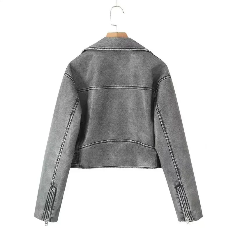 DHgate.com:Vintage Faux Leather Biker Jacket: Autumn Womens