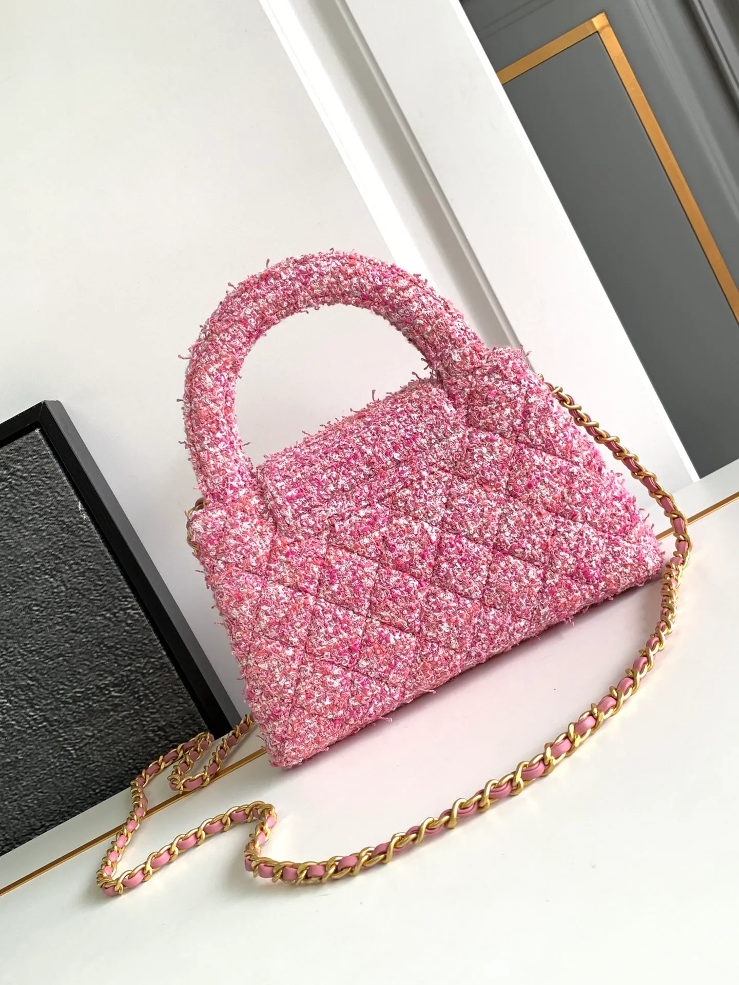 Mini Tweed Handbag, Classic Style Vanity Bag, Funky Designer Gift