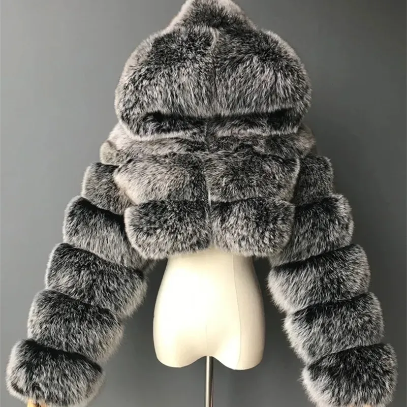 Fur hood cropped coat new arrivals