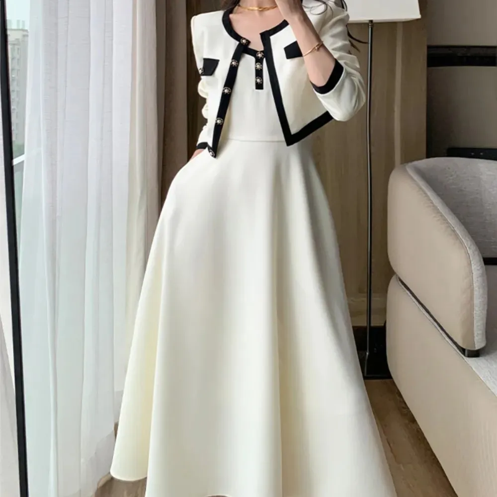 chinese dress ladies Women's Black Long Coat Formal Dress, Elegant Double Breasted Coat for Office and Events 36