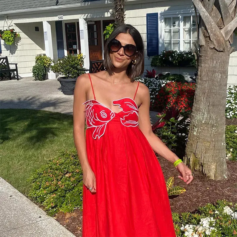 knee length dresses for ladies Size Large Summer Breeze Leaf Print One Shoulder Maxi Dress main image 1