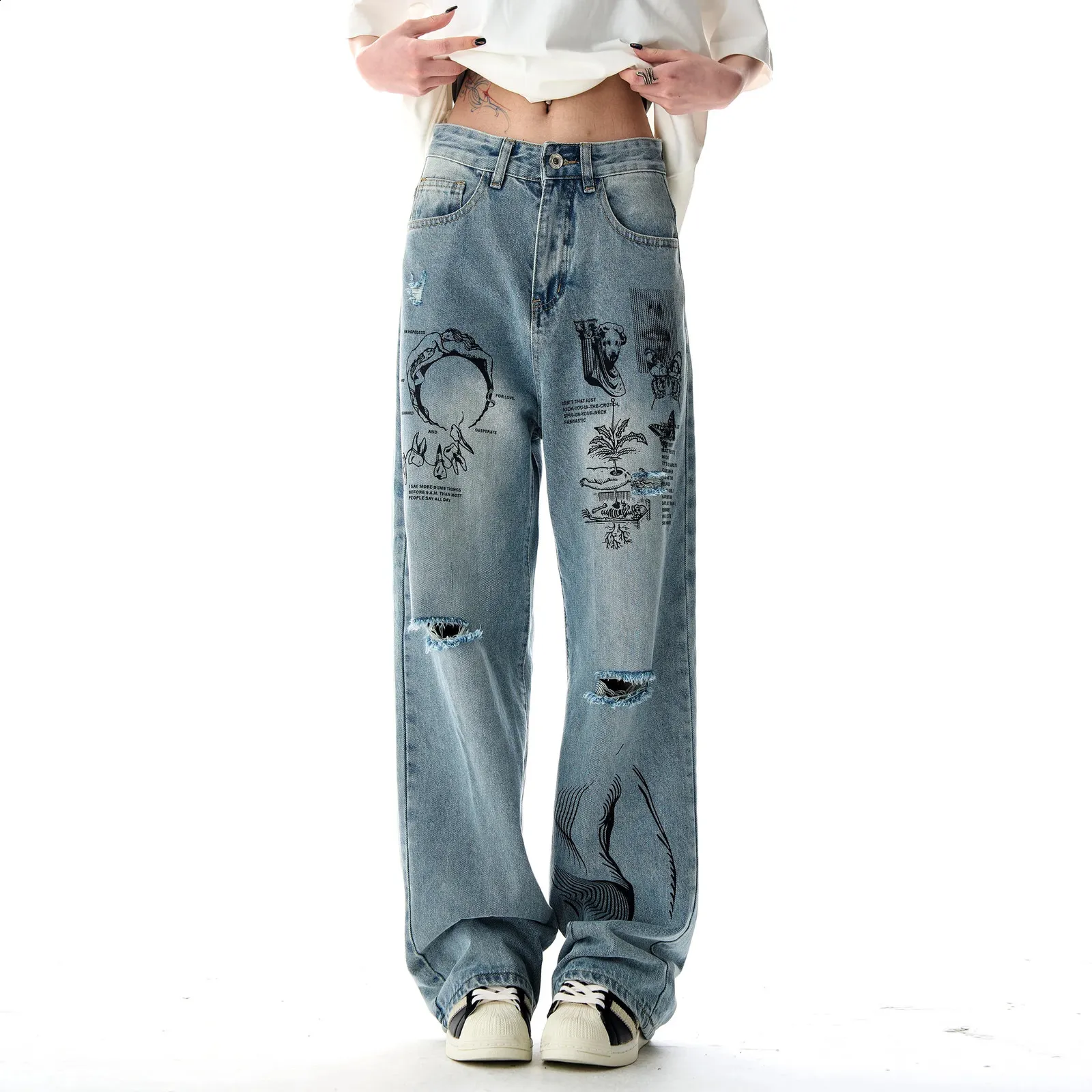 パンツ BLADE GRAFFITI LOOSE FIT JEANS OPIUM BLADE GRAFFITI LOOSE FIT JEANS OPIUM Opium Jeans | Designer