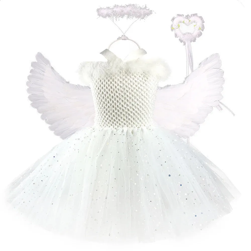 Vestido De Ángel De Gasa Blanca Para Niñas Disfraz De Fiesta De Cumpleaños  De Princesa, Festivo Brillante De 22,16 € | DHgate, image size:1000x1000