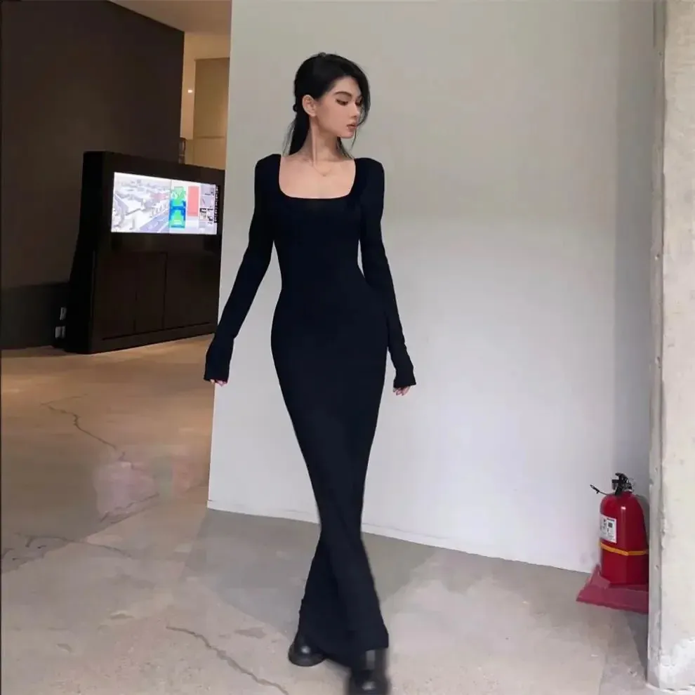 Long Sleeve Tight Dress Floor-Length Chiffon Fish Tail Slimming Dress for Spring Autumn from Dhgate Urban Sexy Dresses - price 40.24 Long Sleeve Tight Dress Floor-Length Chiffon Fish Tail Slimming Dress for Spring Autumn from Dhgate Urban Sexy Dresses - price 40.24