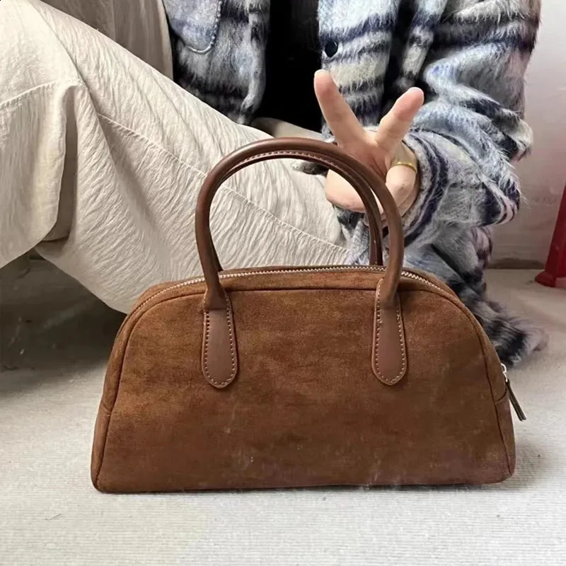 DHgate.com:Korean Suede Bowling Bag - Vintage Boston Style