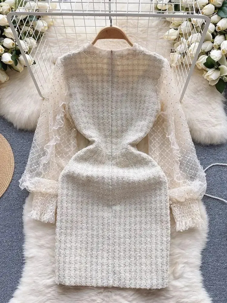 Spring Beige Embroidered Mini Tweed Dress with Zipper Closure and Short  Sleeves from Dhgate Basic & Casual Dresses - price 97.62
