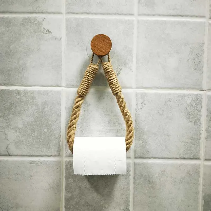 Curtain Rack Nautical Rope Toilet Paper Holder With Anchor Hook - Beach Themed Bathroom Decor Bathroom Hooks For Towels - View #6