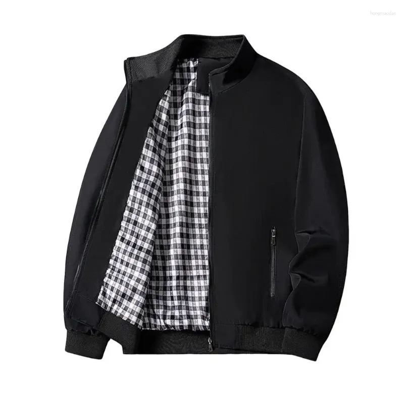 Mens Hip Hop Baseball Jacket Men With Stand Up Collar