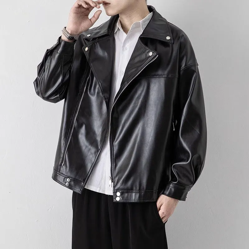 Men's Leather oversized leather biker jacket - Trendy