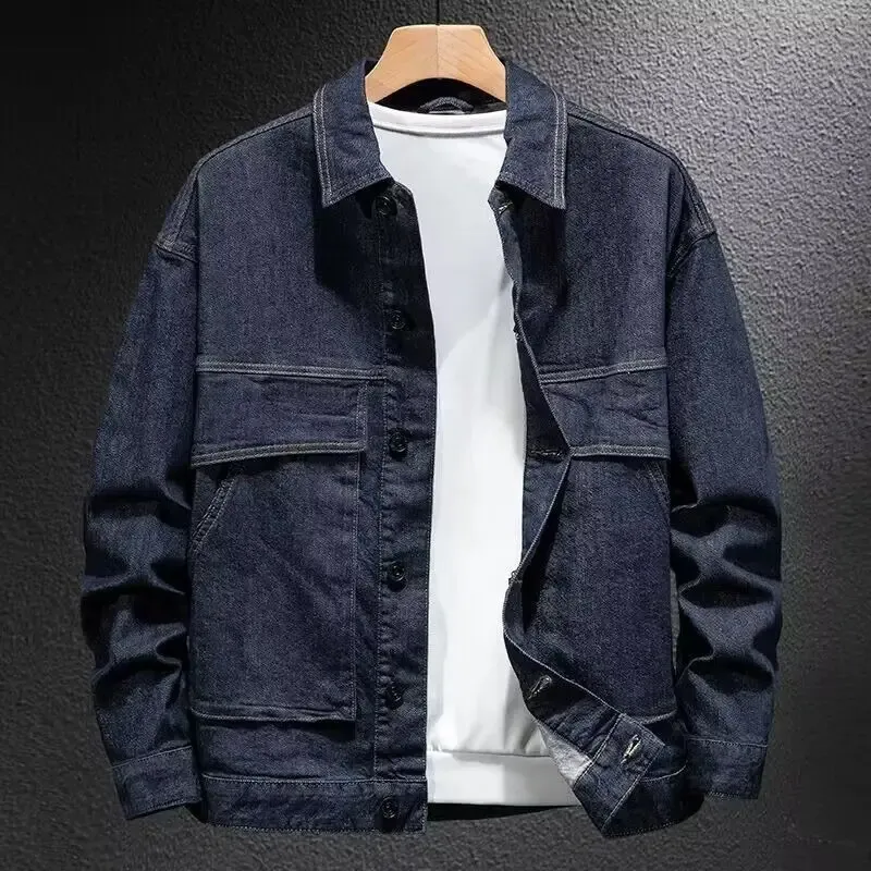High Quality Denim Jean Jeans Coat For Men For Men Large Capacity 