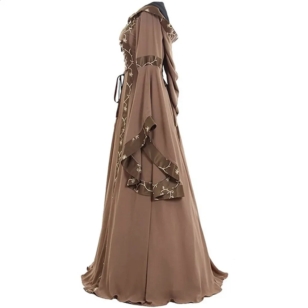 brown witch dress Witches Brew Midi Button Through Shirt Dress