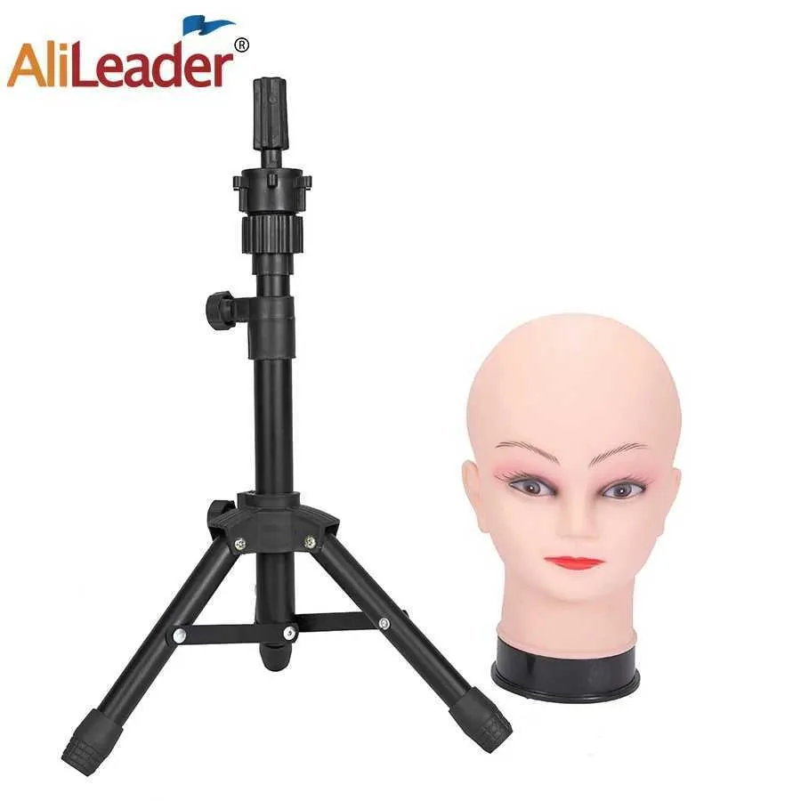 Adjustable Wig Stand Tripod - 64cm Mini Mannequin Head Holder for Wig ...
