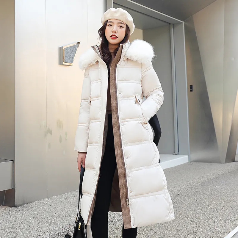 本当に信頼出来る商品 for jacket puffer Cotton Down Winter Women Knee Long - Clothing