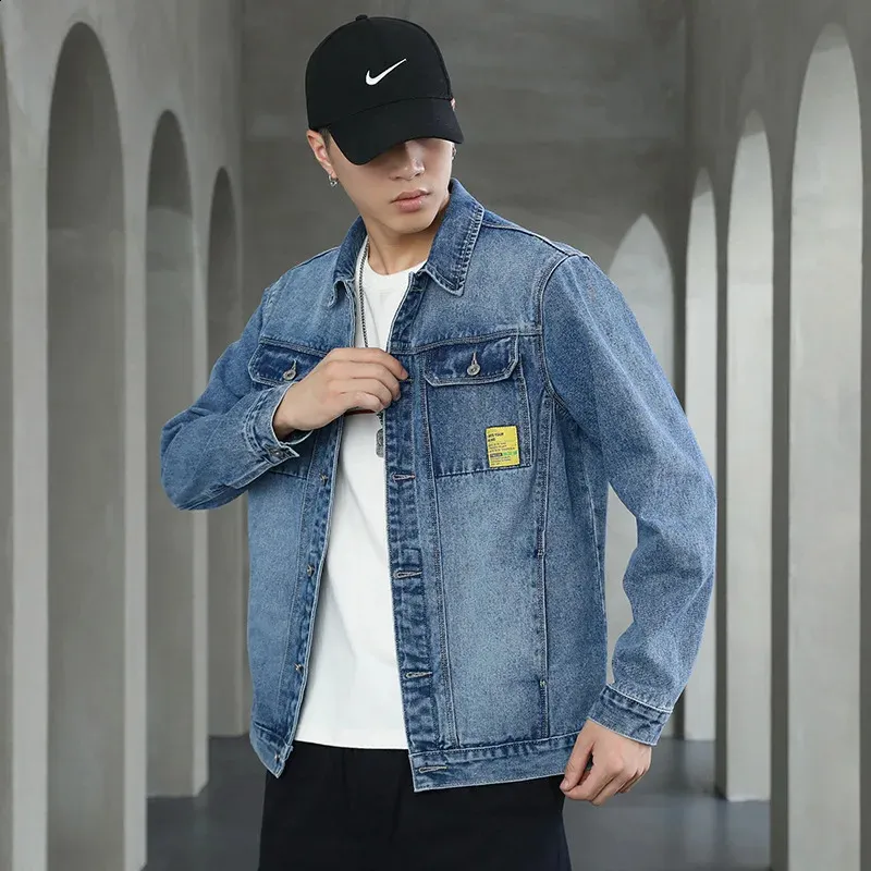 Mens streetwear denim jacket clearance