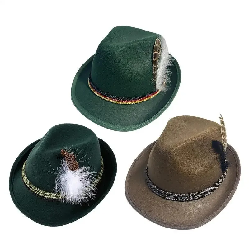 Vintage Feather Fedora Hat Adjustable Felt Cap For... From  display picture 3