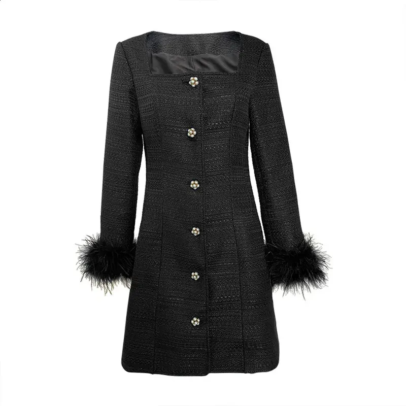 the virgins tweed feather cuff jacket