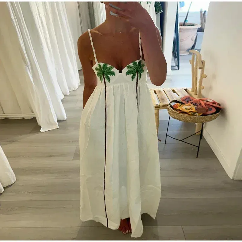 Summer Breeze: Coconut Tree Print Strapless Maxi Dress - Womens Tropical  Apparel, Shop Now! from Dhgate Basic & Casual Dresses - price 63.15