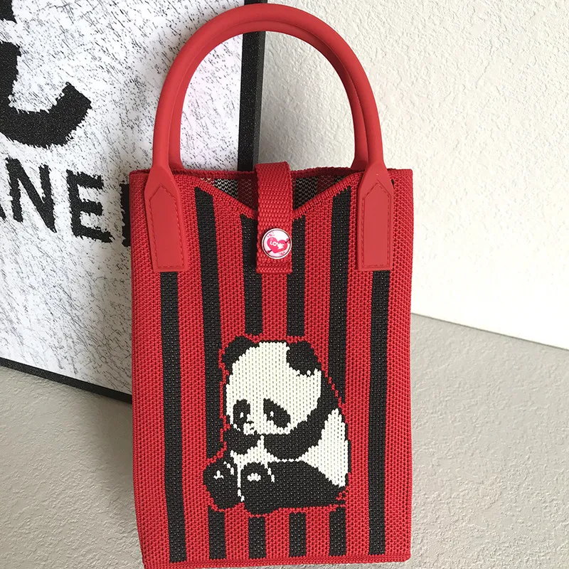 Save Big on Bulk Panda Handbags Red Clutch Handbags: Adorable Panda One  Shoulder Cellphone Crossbody Bag, Knitted Red Handbag Casual Trendy  Best