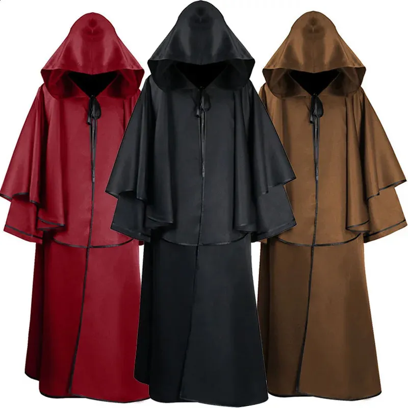 Heidnisches Tunika-Umhang, Brüder, Mittelalter, Cosplay, Kapuze, Umhänge, Kostüm, Ritter