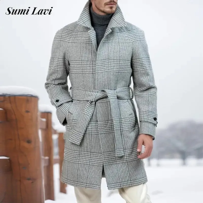 Stylish Trench Wool Blend Long Windbreaker Coat