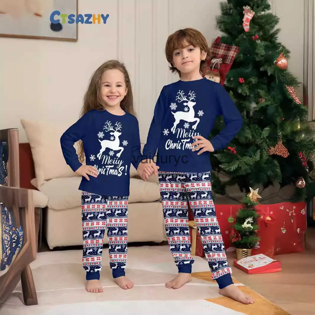 Matching Family Christmas Pajamas – Jumping Deer Print, Organic Cotton, Women's XL (Set Sold Separately) - View #9