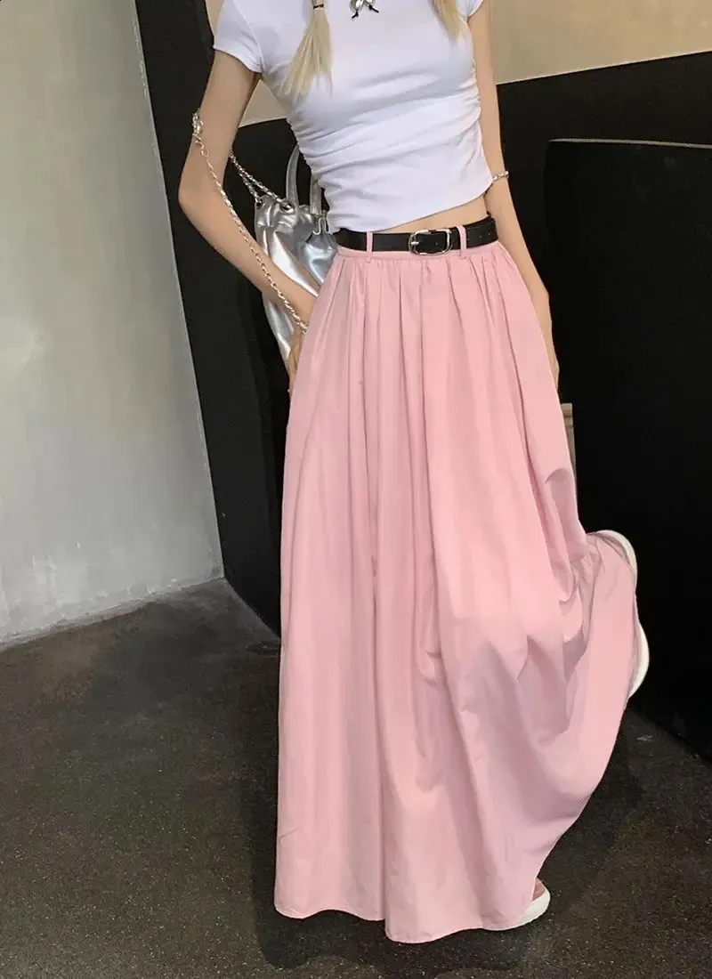 Jupe D'Été Grande Taille Femme Fluide Trapèze à Volants Avec Ceinture Élastique - Style Décontracté