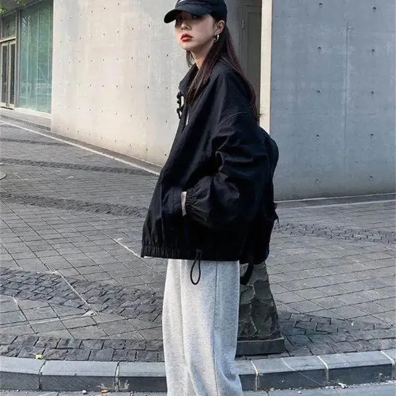 Chic Harajuku Style Oversized Windbreaker trench jacket for