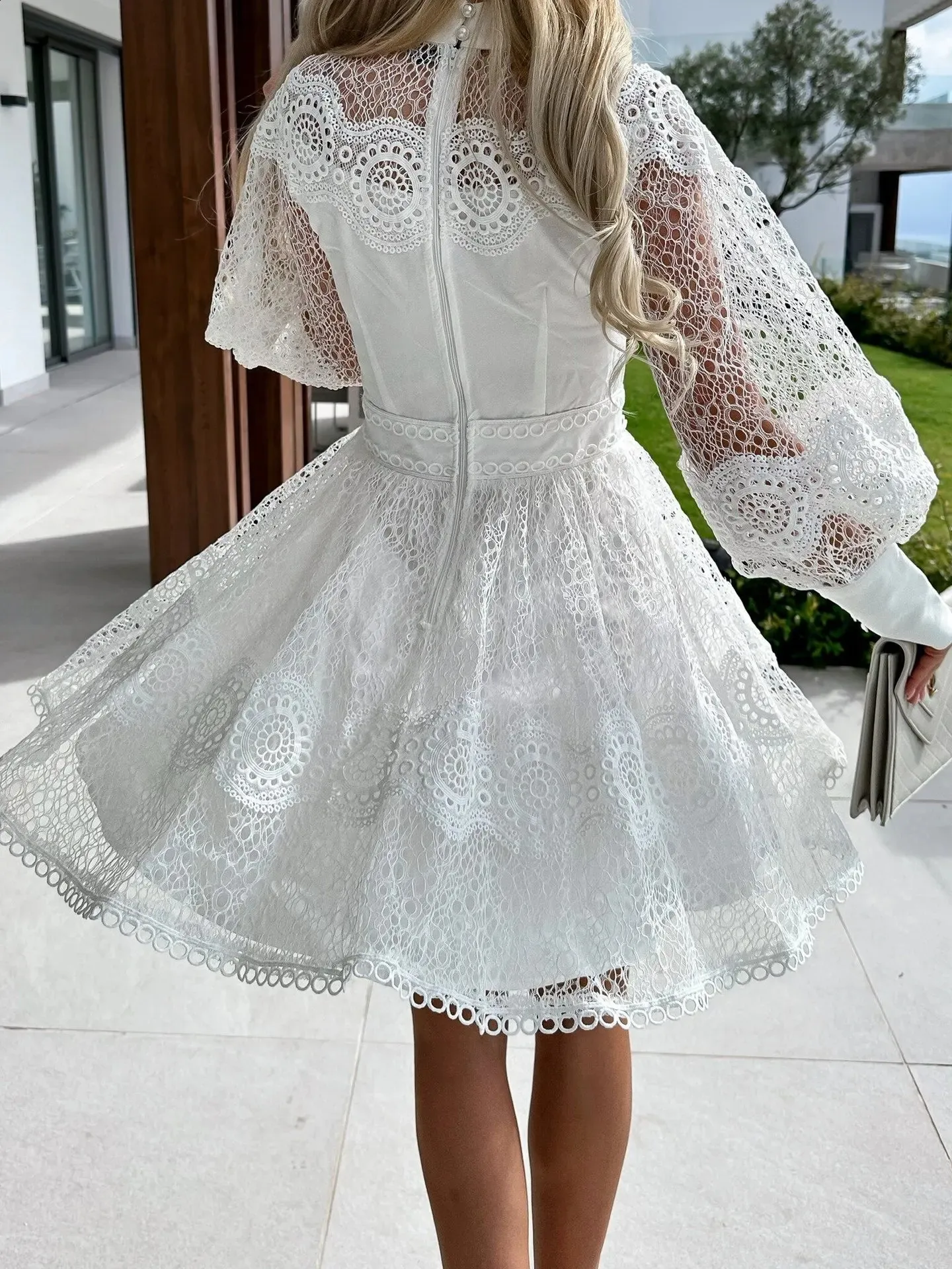chinese dress ladies White Lace Maxi Dress main image 1