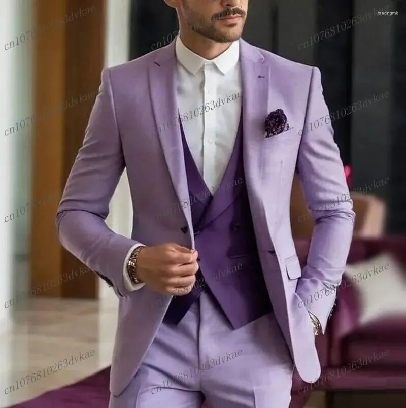 Lavender Purple Men's 3-Piece Suit: Premium Quality Tuxedo for Weddings  Formal Shop Now!