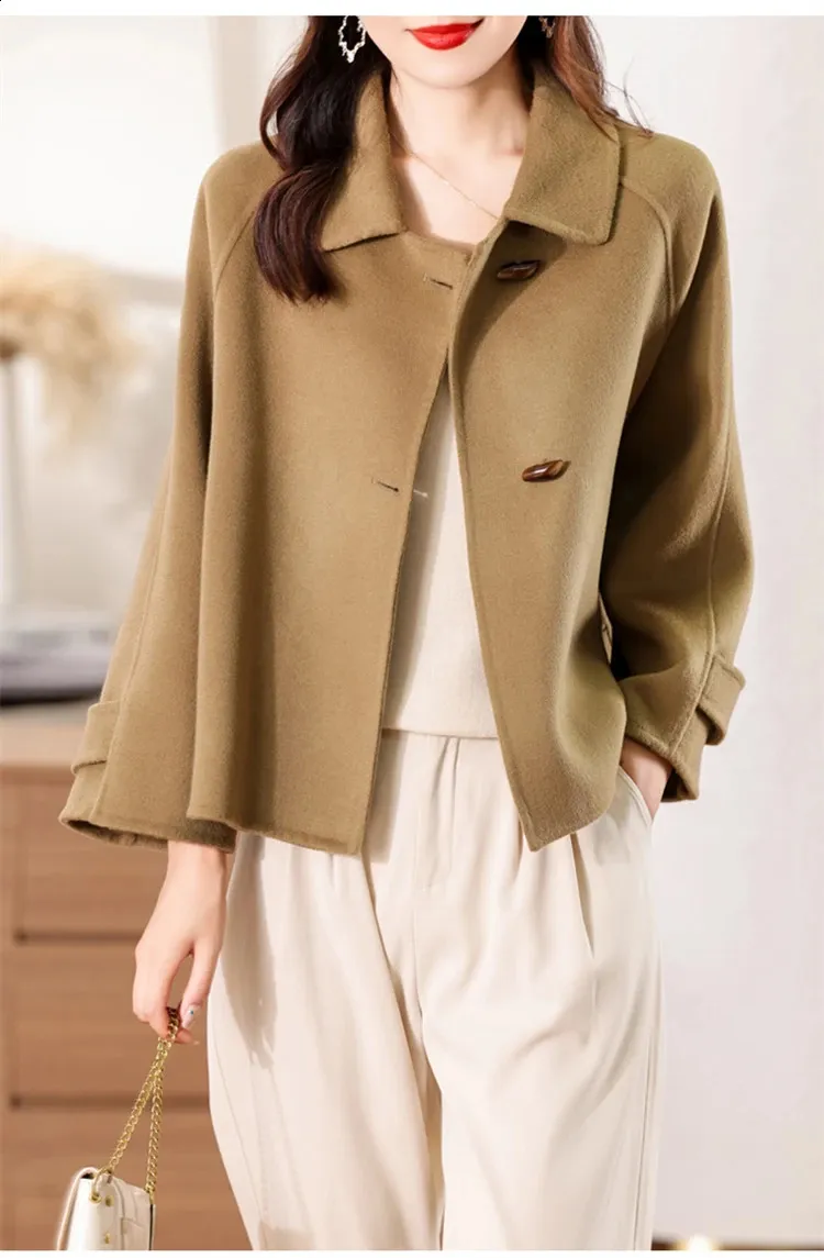 Premium 100% Merino Wool Coat: Handmade, Double-Sided, Elegant