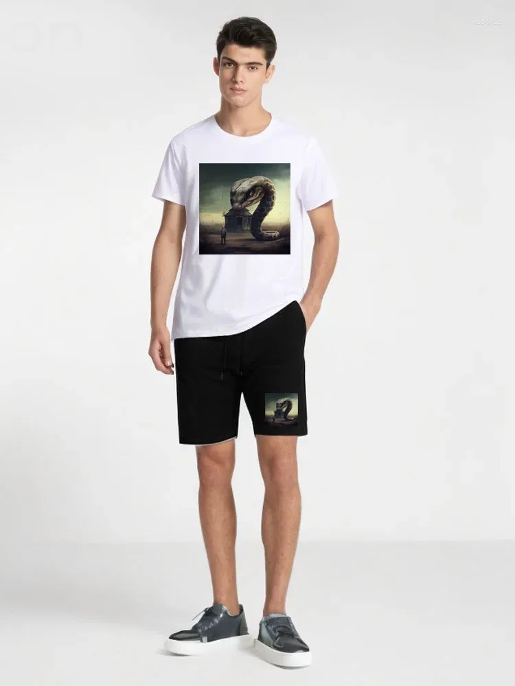 Men s Tracksuits Short Sets Men Cotton Big Snake T Shirt Shorts Two Pieces Mens Set Sport Suits Jogging Sportswear Clothing
