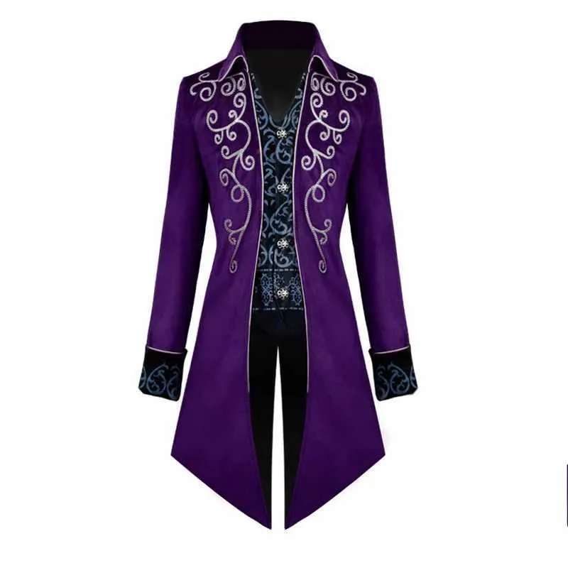 Steampunk Gothic Victorian Mens Vintage Purple Velvet Tailcoat Medieval Frock Purple Trench Coat Uniform For Renaissance Costume Homme XXLXJ240823 From Love dream 21.58 DHgate.Com