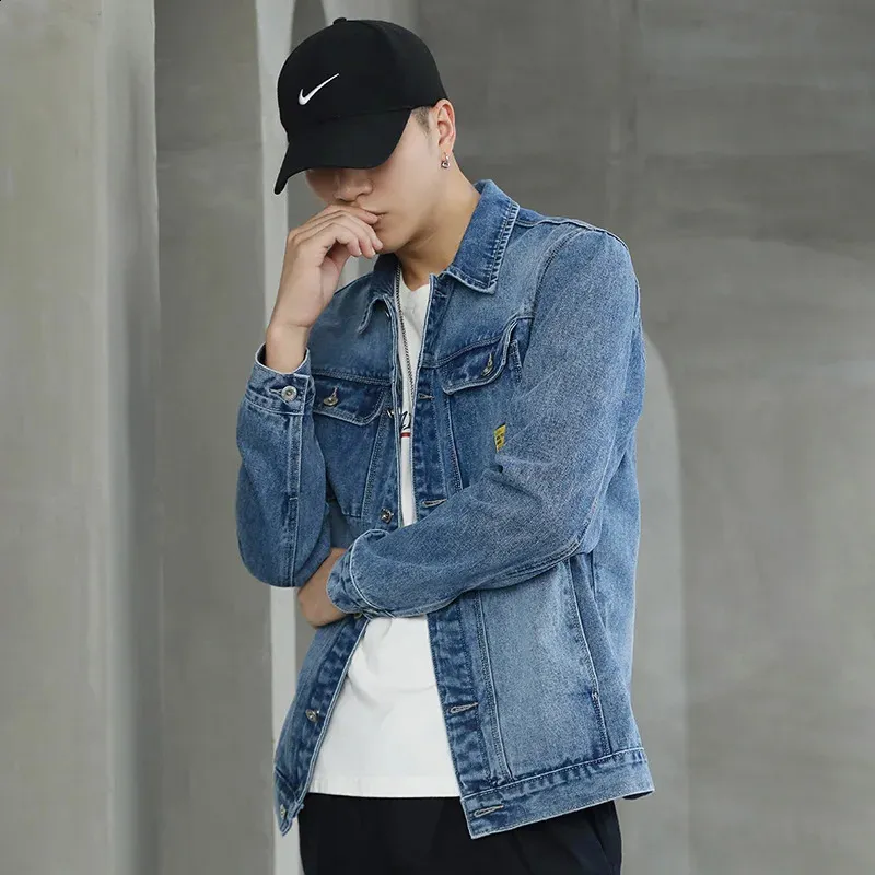 Hip Hop Denim denim jacket for Men - Korean Harajuku Style