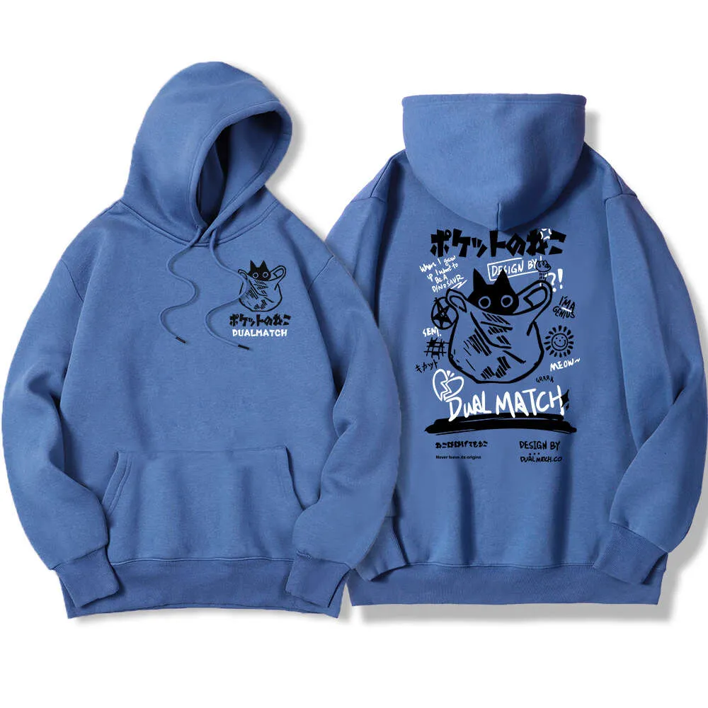 Kawaii Katzenpaar Y2K Hoodie Warmes Fleece, Übergroß Von 74,19