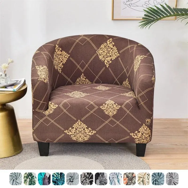 1PC Elastic Chair Slipcovers Geometric Style Club Seat Cover Anti Dirt Washable Single Armchair Cover for Home Office