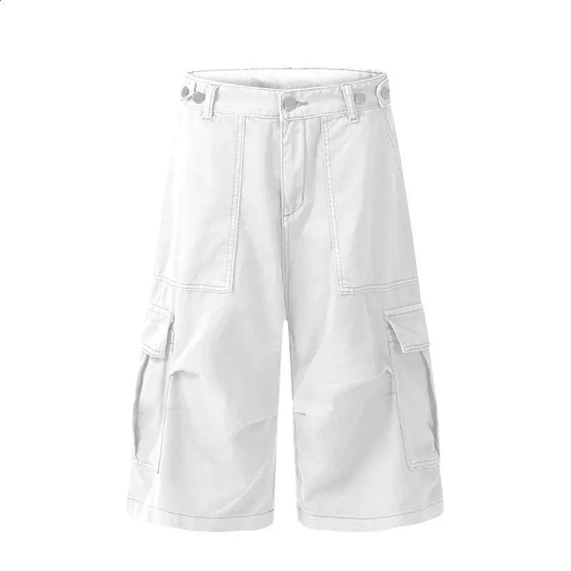 REDDACHiC Men's Adjustable Low Waist White jorts baggy