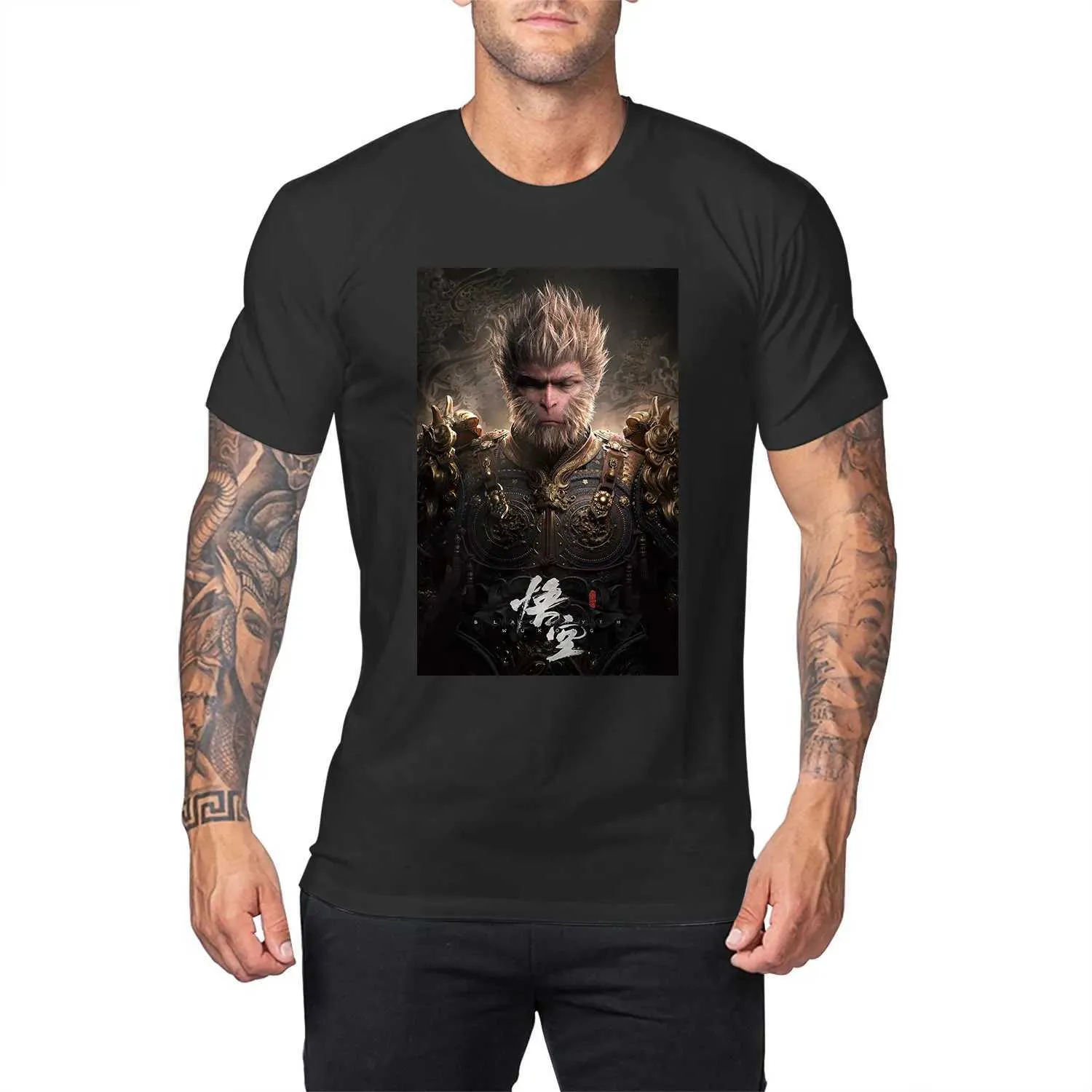 Mito Negro Cosplay Wukong Camiseta Camiseta Corta TEE Gráfica Tops