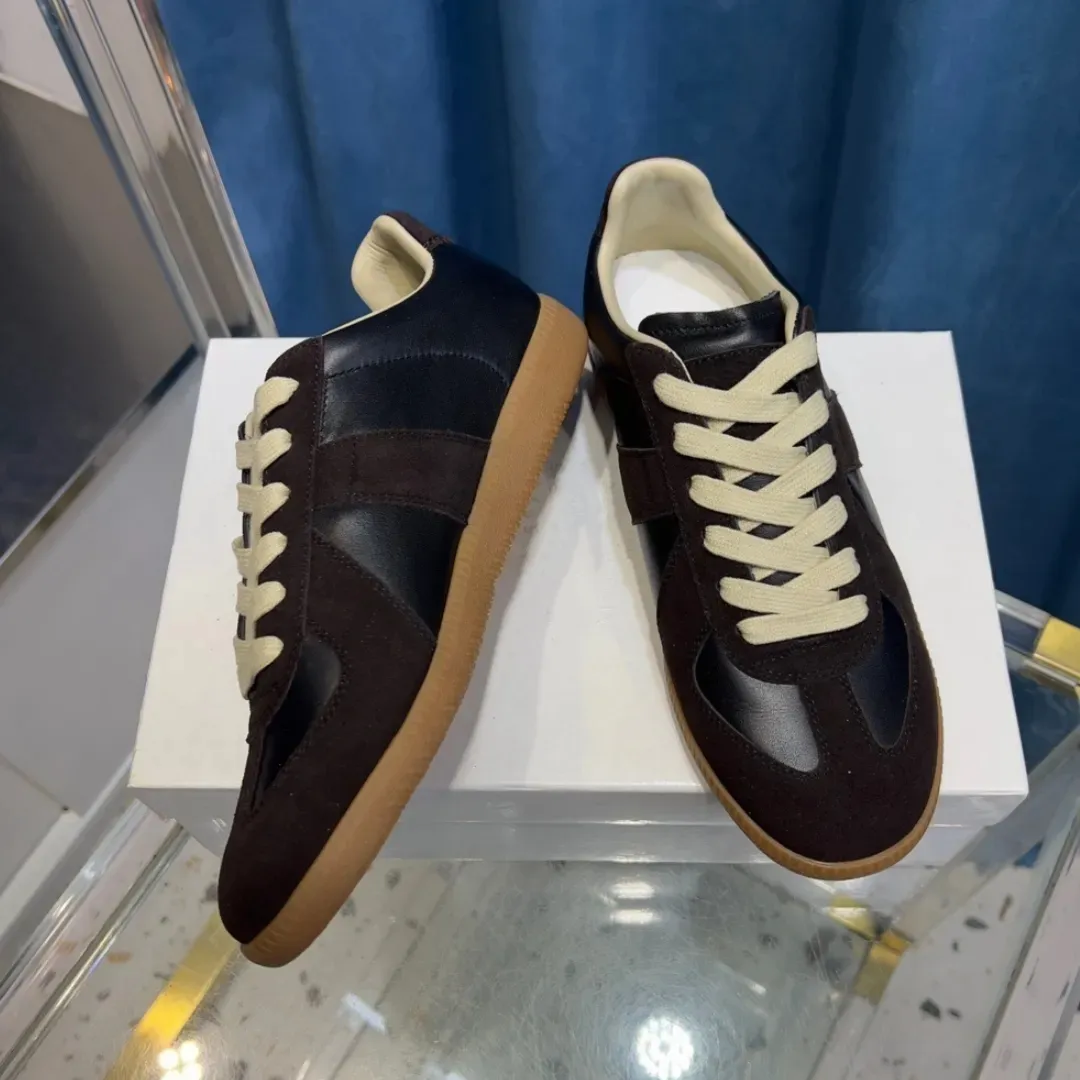 Bulk German Army Trainer Gats Low Suede Sneakers MM6 Black