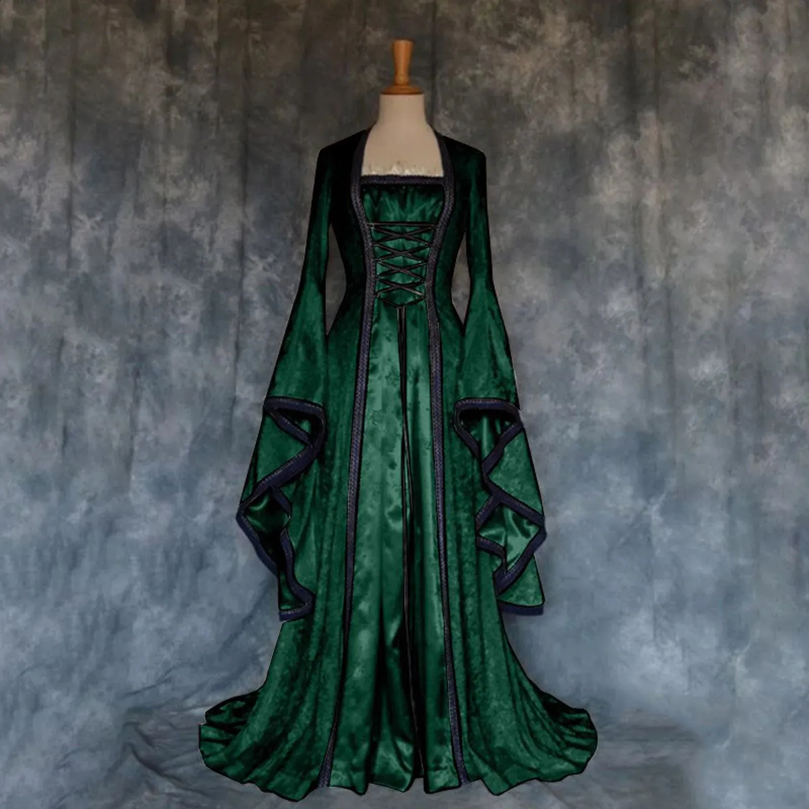 emerald green gothic dress Gothic Emerald Green Off-Shoulder Ball Gown with Cinched Waist